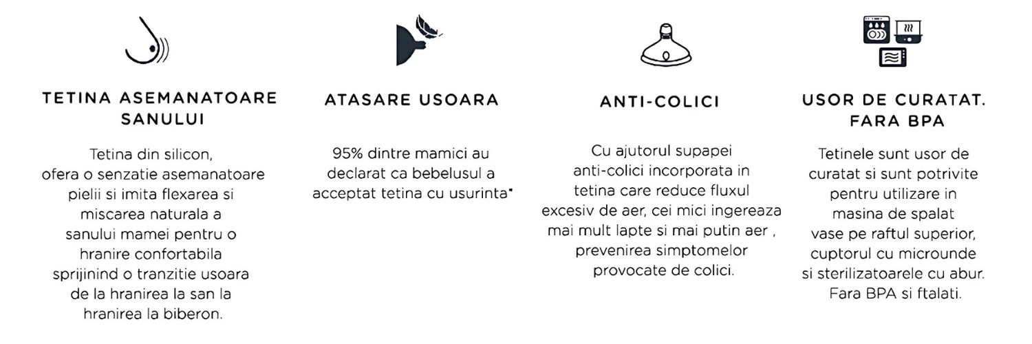 Set 2 biberoane PP cu tetina din silicon Closer to Nature, 2x 260 ml, Tommee Tippee